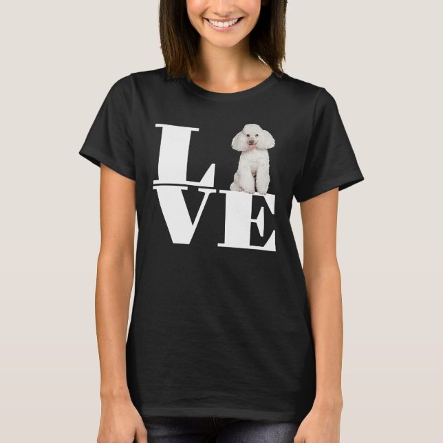White Poodle Lover Premium T-Shirt (Vorderseite)