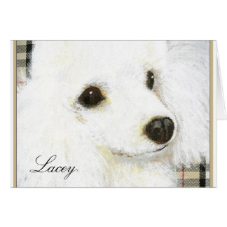 White Poodle Portrait Gruß Mitteilungskarten