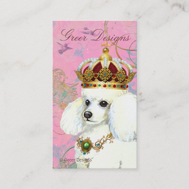 White Poodle Princess Business Card Visitenkarte (Vorderseite)