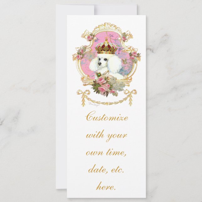 White Poodle Princess n Pink Roses (Vorderseite)