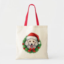 White Poodle Weihnachtskranz