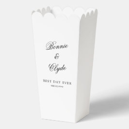 White Popcorn Favor Box for Stylish Party Events Geschenkschachtel