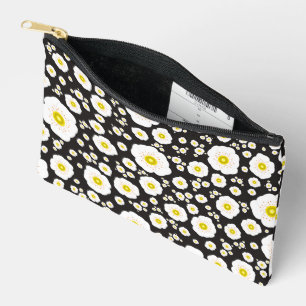 White Poppies Small Zipper Pouch Zubehörtasche