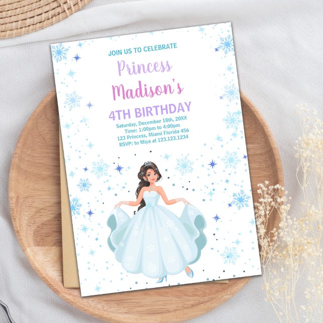 White Princess Einladungen zum Geburtstag (White Princess Birthday Invitations)