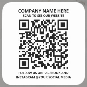 White Promotion QR Code Modernes Business Sticker