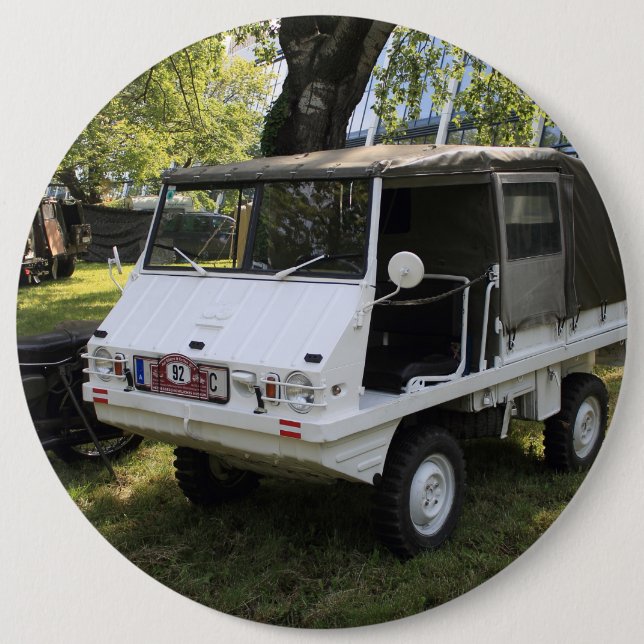 White Puch Haflinger Button (Vorderseite)