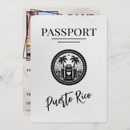 White Puerto Rico Passport Save The Date