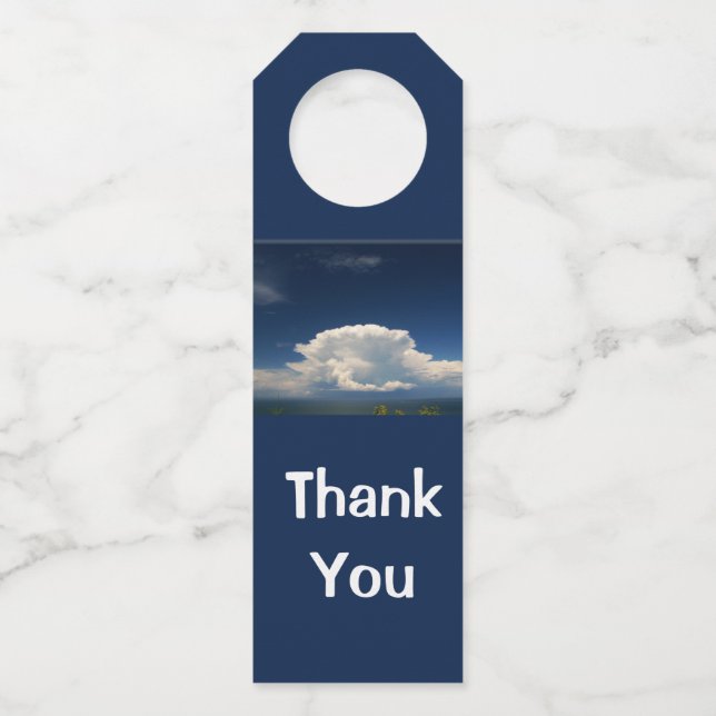 White Puffy Cloud Flaschenanhänger (Vorderseite)