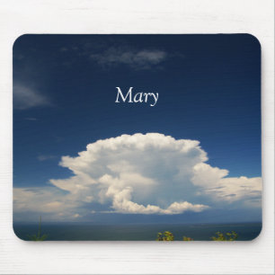 White Puffy Cloud Foto Mousepad
