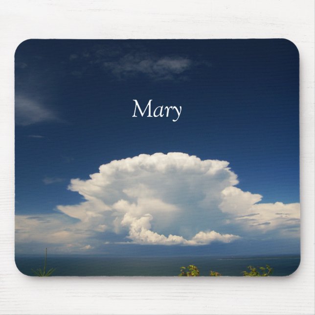 White Puffy Cloud Foto Mousepad (Vorne)