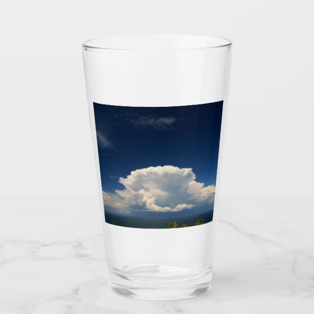 White Puffy Cloud Glas (Vorderseite)