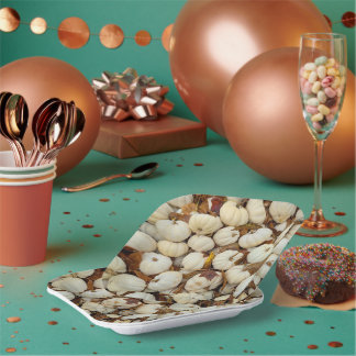 White Pumkin Paper Plate Pappteller