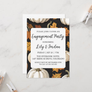 White Pumpkin and Greenerity Fall Engagement Party Einladung