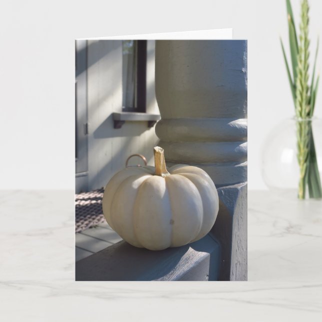 White Pumpkin auf dem Rail - Martha's Vineyard Karte (Vorderseite)