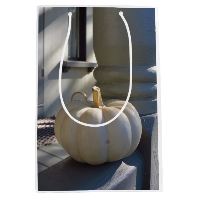 White Pumpkin auf dem Rail - Martha's Vineyard Mittlere Geschenktüte (Vorderseite)