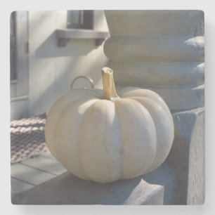 White Pumpkin auf dem Rail - Martha's Vineyard Steinuntersetzer