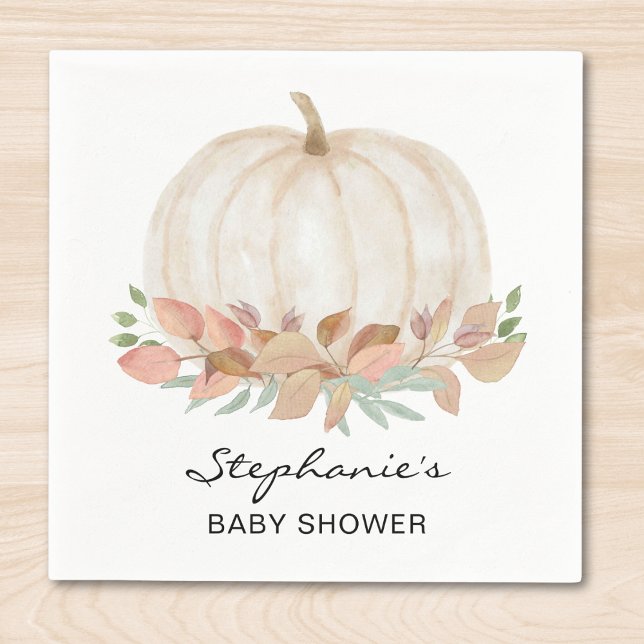 White Pumpkin Baby Dusche Serviette (Von Creator hochgeladen)