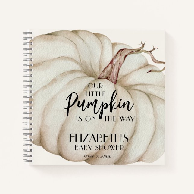 White Pumpkin Baby Showbook Notizbuch (Vorderseite)