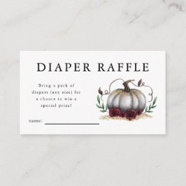 White Pumpkin Baby Showdiaper Raffle Ticket Begleitkarte