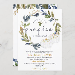 White Pumpkin Baby Shower by Mail Einladung