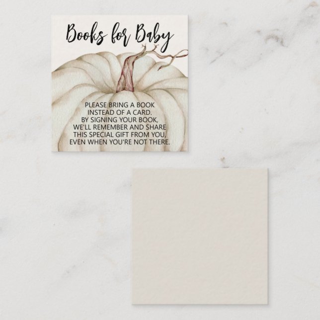 White Pumpkin Baby Shows Begleitkarte (Vorne/Hinten)