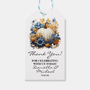 White Pumpkin Elegante Fall Garden Geschenkanhänger