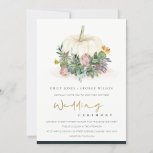 WHITE PUMPKIN ERFOLGREICHE FAUNA WEDING INVITE DANKESKARTE