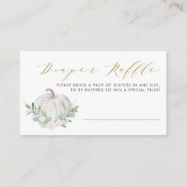 White Pumpkin Fall Babydusche Windelwulst Raffle G Begleitkarte