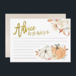 White Pumpkin Floral Advice für die Braut zu sein Hinweiskarte<br><div class="desc">White Pumpkin Floral Advice für die Braut zu Karte</div>