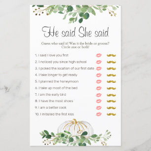 White Pumpkin Greenery Floral sagte sie