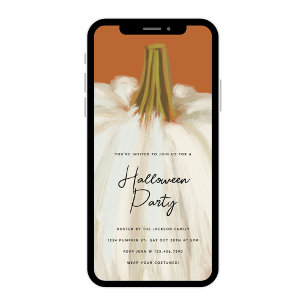 White Pumpkin-Halloween-Party Einladung