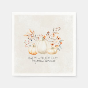 White Pumpkin Herbstlaubs zum 90. Geburtstag kunde Serviette