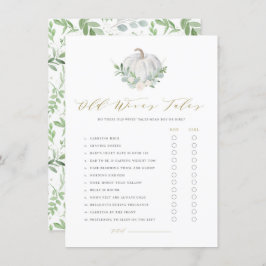 White Pumpkin Old Ehefrauen Tale Predictions Game  Begleitkarte