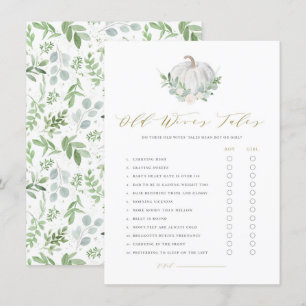 White Pumpkin Old Ehefrauen Tale Predictions Game  Begleitkarte