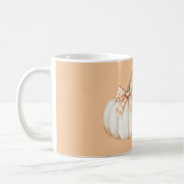 White Pumpkin Peach Orange Cream Bow Kaffeetasse