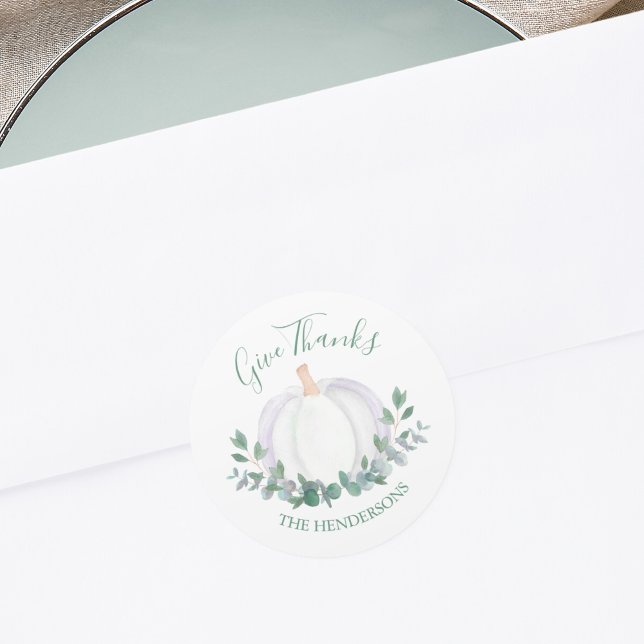 White Pumpkin Runder Aufkleber (Von Creator hochgeladen)