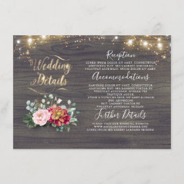 White Pumpkin Rustic Country Wedding Details Begleitkarte