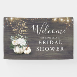 White Pumpkin Rustic Fall Brautparty Willkommen Banner