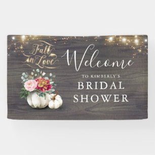White Pumpkin Rustic Fall Brautparty Willkommen Banner