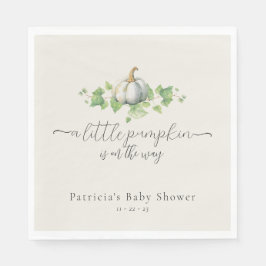 White Pumpkin Rustic Farmhouse Babydusche Napkins Serviette