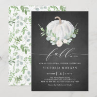 White Pumpkin Rustikales Chalkboard Fall Brautpart