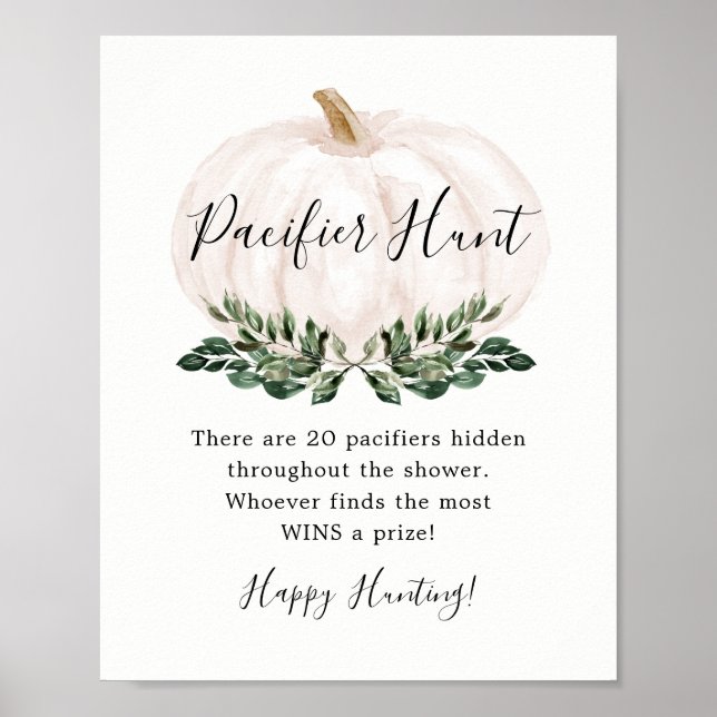 White Pumpkin Schnuller Hunt Baby Showspiel Poster (Vorne)
