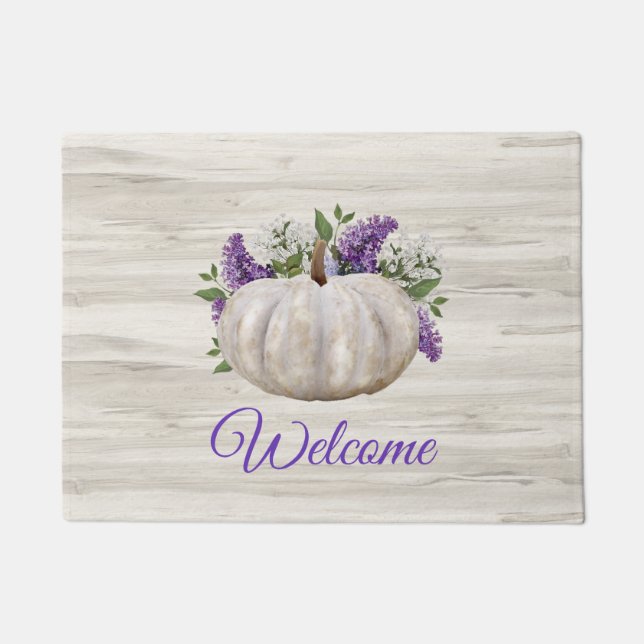 White Pumpkin Welcome Door Mat Fußmatte (Vorderseite)