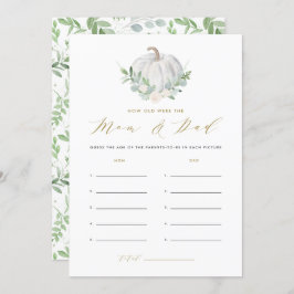 White Pumpkin Wie alt waren Mama und Vater-Spiel Einladung