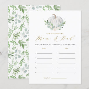 White Pumpkin Wie alt waren Mama und Vater-Spiel Einladung