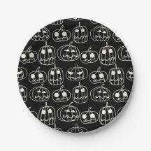 White Pumpkins Halloween Pattern