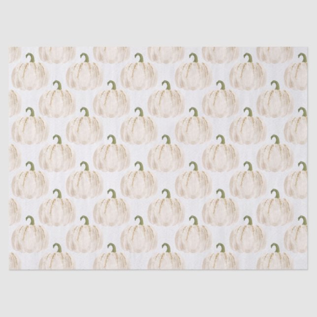 White Pumpkins Herbstdekoupage Seidenpapier (Vorderseite)