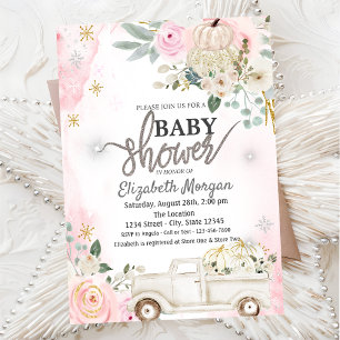 White Pumpkins Truck Blume Kinderschuh Einladung