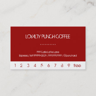 White Punch Loyalty Coffee Card Treuekarte
