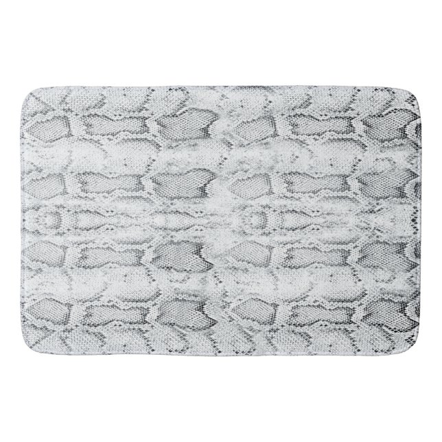 White Python Snake Skin Print Badematte (Vorderseite)